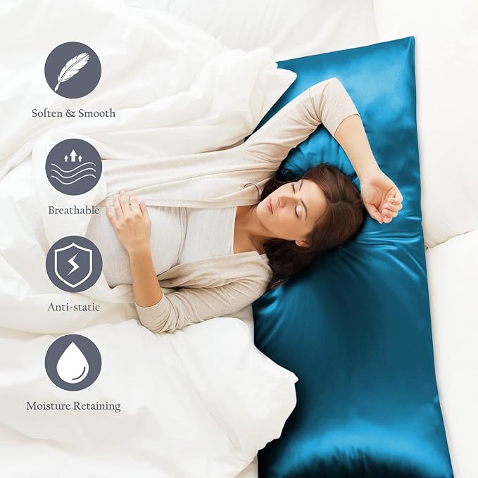OLESILK Silk Body Pillowcase 20x54 Zippered: 100% Mulberry Silk - Image 4