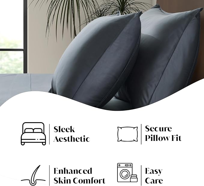 Luxury Bamboo Market | Queen Envelope Pillowcase Set | 100% Viscose Made from - Image 5
