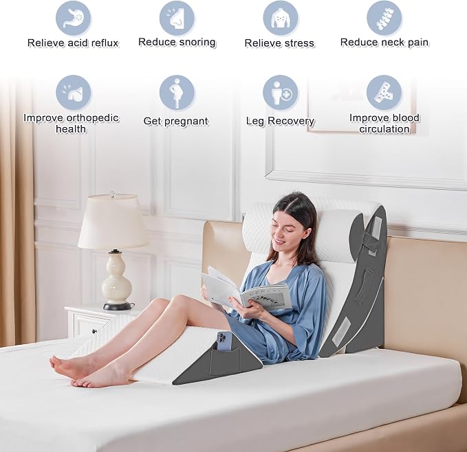 Yojoker 4PCS Orthopedic Bed Wedge Pillow Set - Image 6