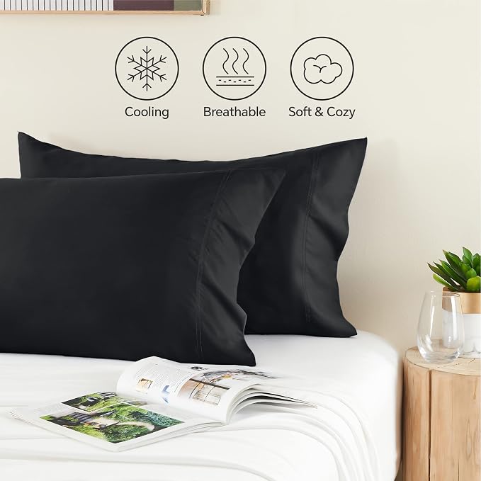 BEDELITE King Size Pillow Cases Set of 2, Rayon Derived from Bamboo, Cooling - Image 4