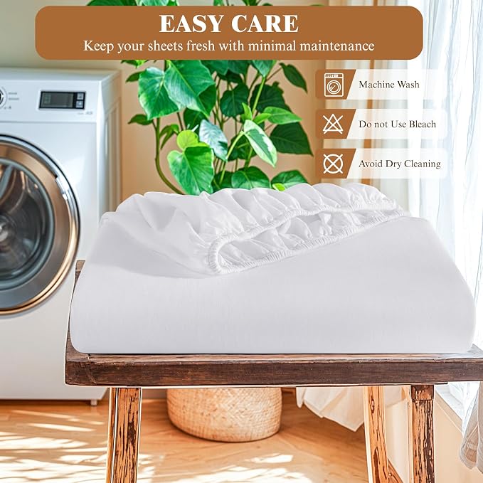 SONORO KATE 100% French Linen Fitted Sheet - Image 7