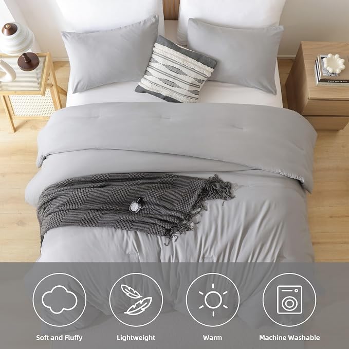 ROSGONIA Oversized King Comforter Grey - Image 5