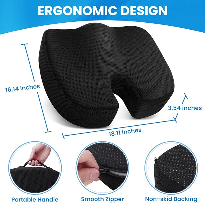 TushGuard Seat Cushion, Office Chair Cushions, Car Seat Cushion, Non-Slip - Image 2