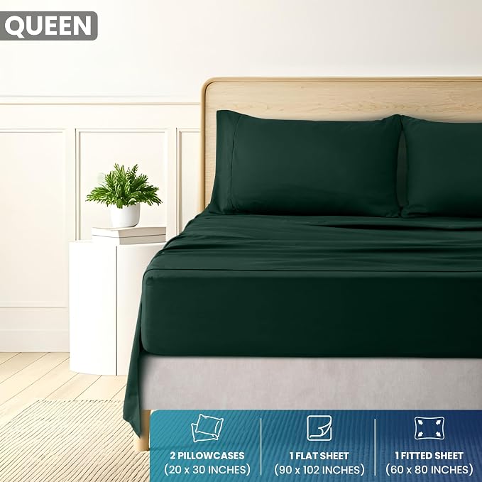 Utopia Bedding Queen Size 4 Piece Sheet Set - Image 2