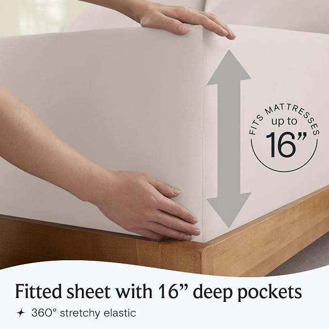 LuxClub 5 PC Sheet Set Bed Sheets Deep Pockets 16" Eco Friendly Wrinkle Free - Image 6