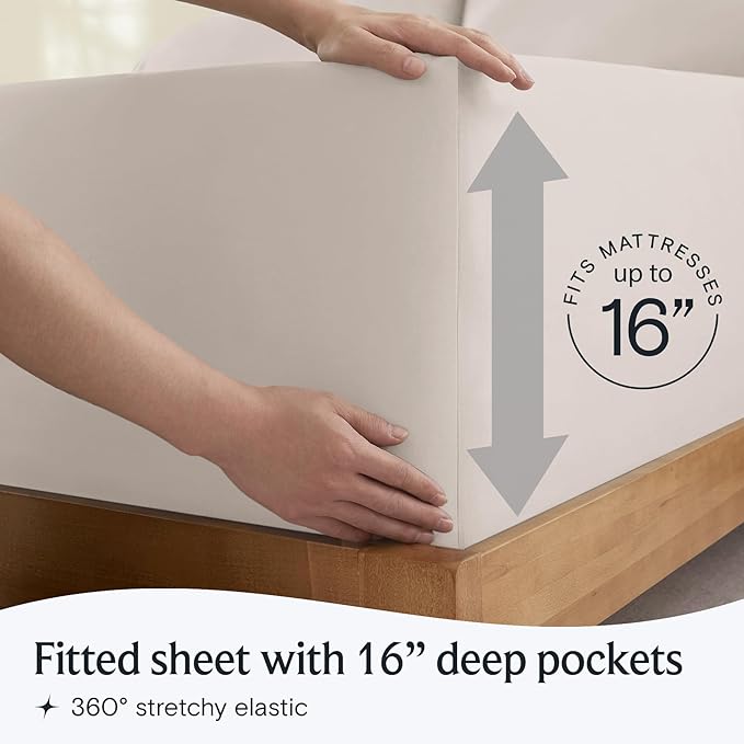 LuxClub 4 PC Sheet Set Bed Sheets Deep Pockets 16" Eco Friendly Wrinkle Free - Image 6