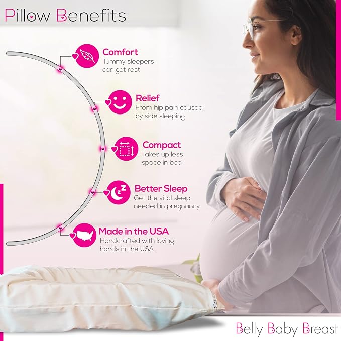 Belly Pillow, Pregnancy Pillow for Stomach Sleepers, USA Made, No Odor - Image 3