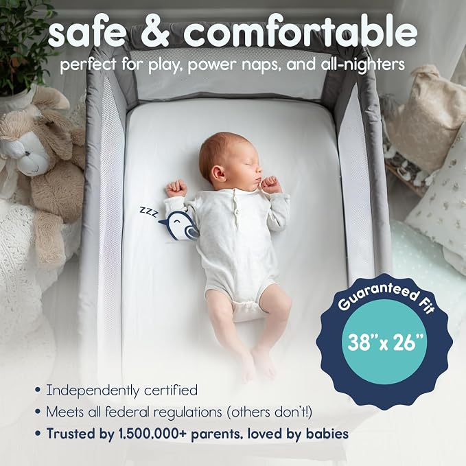 Hiccapop Playard Mattress Pad, Playpen Pad, Portable Crib Mattress - Image 2