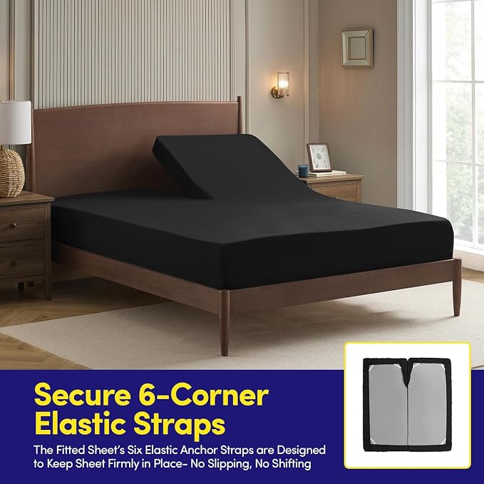 Split Head King Sheets Set for Adjustable Beds 4 Piece Flex Top Bed Sheets – - Image 4