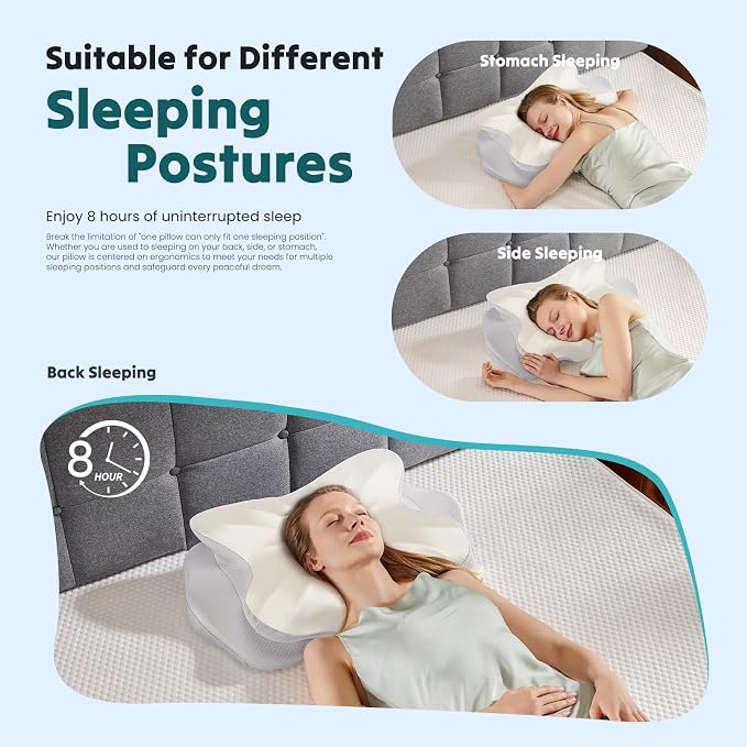 DUMOS Cervical Pillow for Neck and Shoulder, Contour Memory Foam Pillow - Image 7