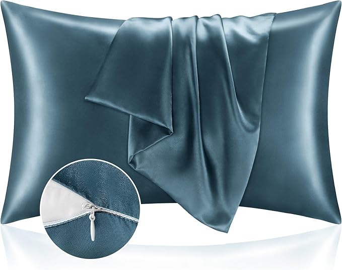 BEDELITE Satin Pillowcase with Zipper 2 Pack, Super Soft and Cooling Similar to by BEDELITE