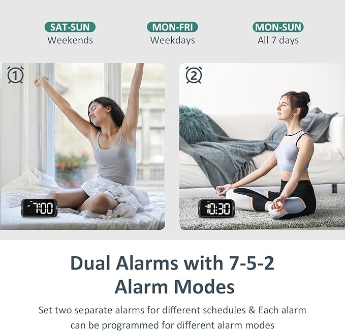 Odokee Digital Dual Alarm Clock - Image 3