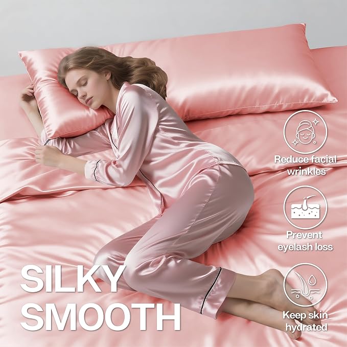 MR&HM Satin Body Pillow Cover, Soft and Breathable Body Pillow Case - Image 4
