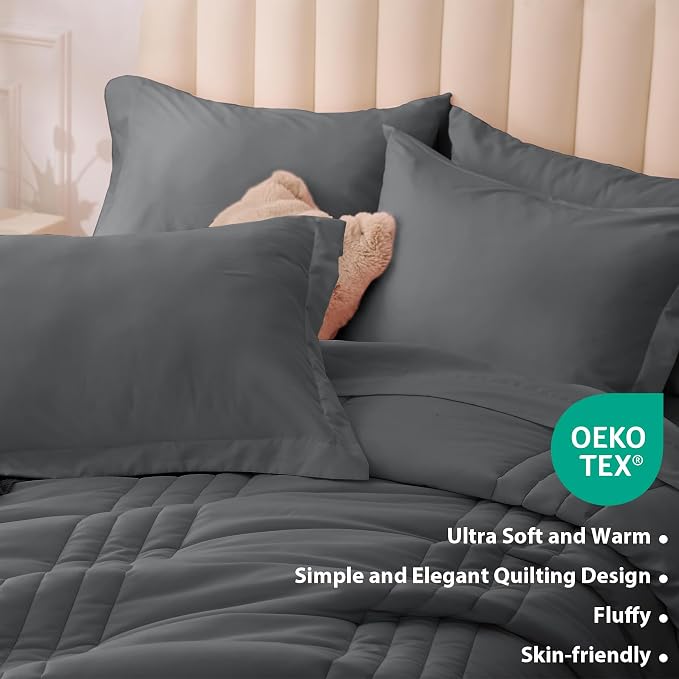 Twin Comforter Set Dark Grey - Image 5