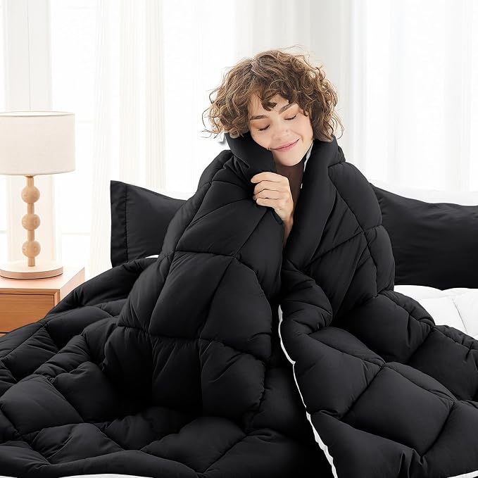 MUXHOMO 7 Pieces King Comforter Set, Reversible Bed in a Bag King Size - Image 2