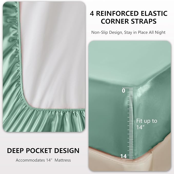 CozyLux Satin Sheets King Size Sheet Set - Image 4