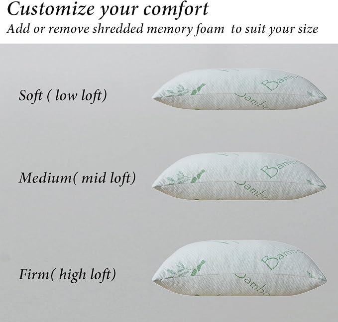 HOXXME Single Memory Foam Pillows King Size Set of 1, Cooling Rayon Pillow - Image 3