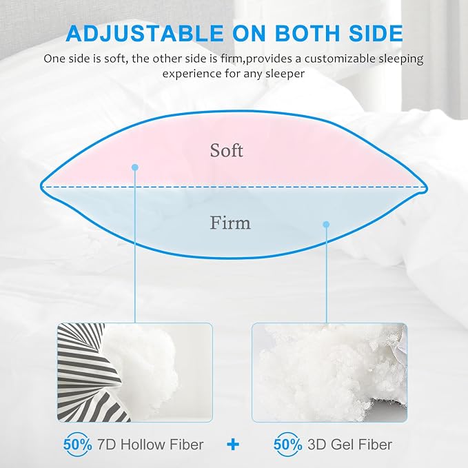 EIUE Bed Pillows for Sleeping 2 Pack Queen Size，Super Soft Down Alternative - Image 3