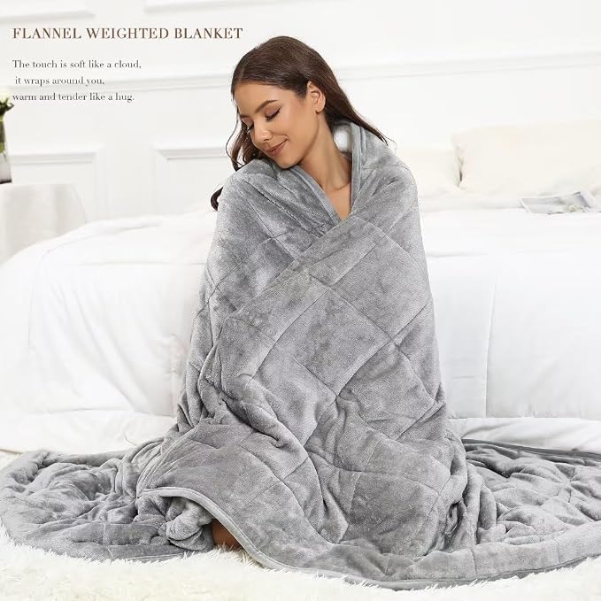Alomidds Weighted Blanket Queen Size 20lbs 60x80 inches, Sherpa Heavy Blankets - Image 6