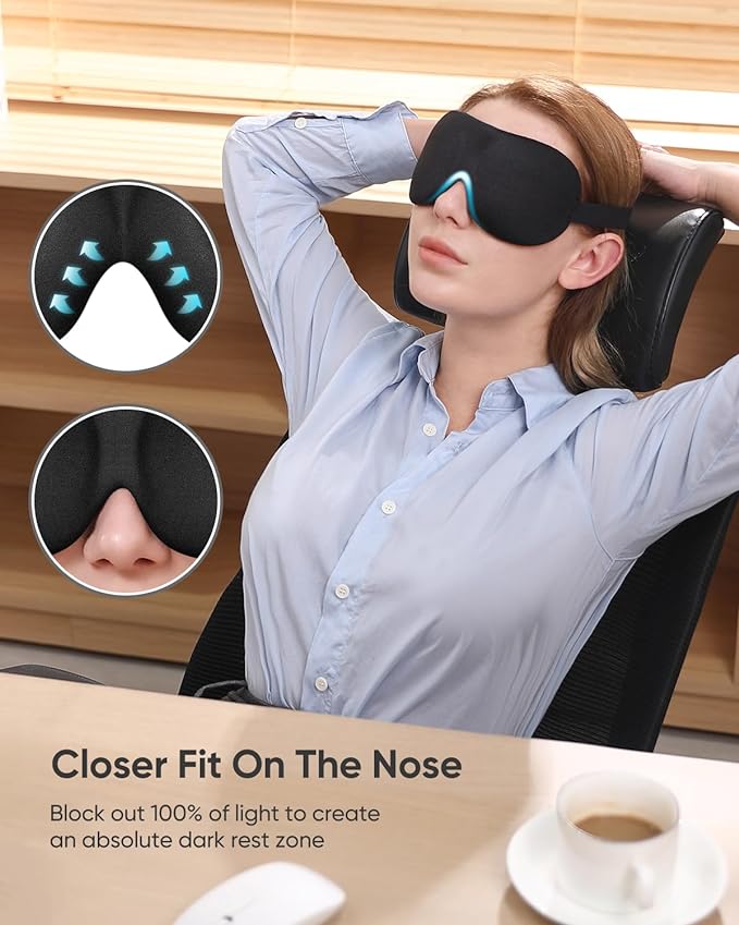 LKY DIGITAL Sleep Mask for Side Sleeper 3 Pack, Night Blindfold for Men Women - Image 4