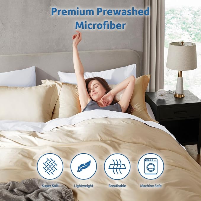 Nestl Beige Cream Duvet Cover Full Size - Image 6