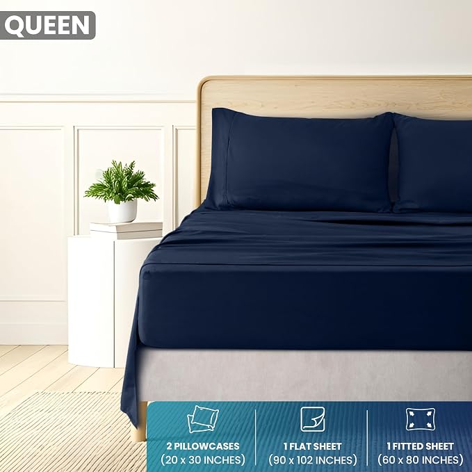 Utopia Bedding Queen Size 4 Piece Sheet Set - Image 2