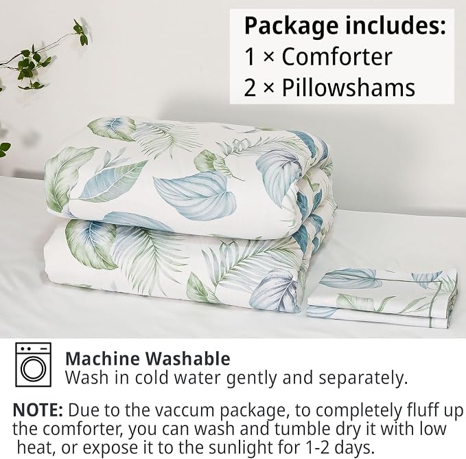 LEMIROE Botanical Cotton Comforter Queen Size - Image 7