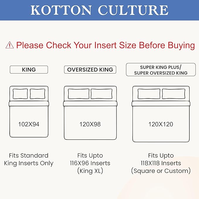 Kotton Culture 1 Pc 120"x120" Duvet Cover Super King Plus/Super Oversize King - Image 3