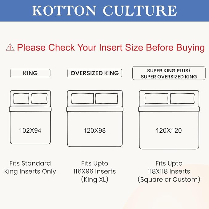 Kotton Culture 1 Pc 120"x120" Duvet Cover Super King Plus/Super Oversize King - Image 3