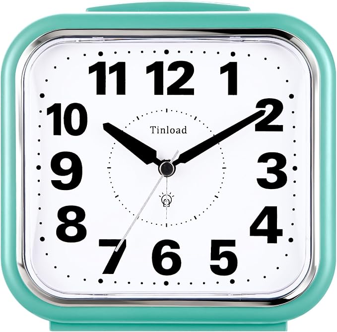 Tinload 5.5" Large No Ticking Analog Alarm Clock, Silent Readable by Tinload
