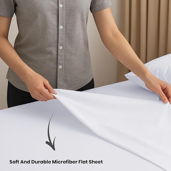 GOLD TEXTILES Queen Flat Sheet 24 Pack – Brushed Microfiber Top Sheets - Image 3