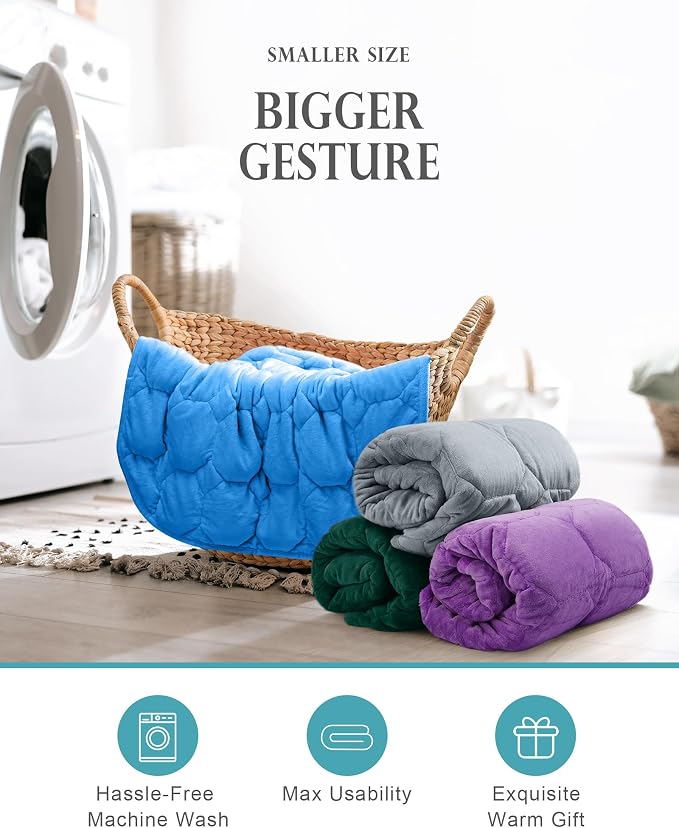 Cottonblue Weighted Lap Blanket 7lbs, Cozy Luxury Crystal Velvet Weighted - Image 7