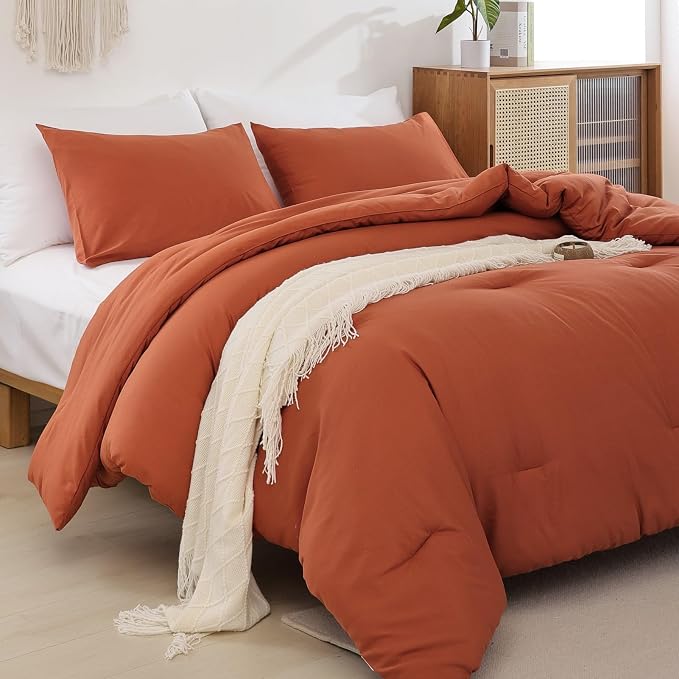 ROSGONIA Oversized King Comforter Burnt Orange - Image 2