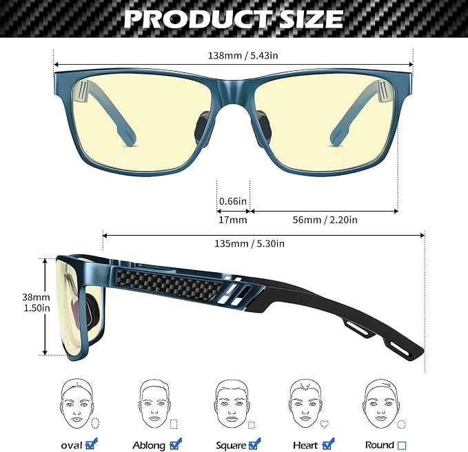 ANYLUV Blue Light Blocking Glasses Men Computer Gaming Glasses Lightweight - Image 6