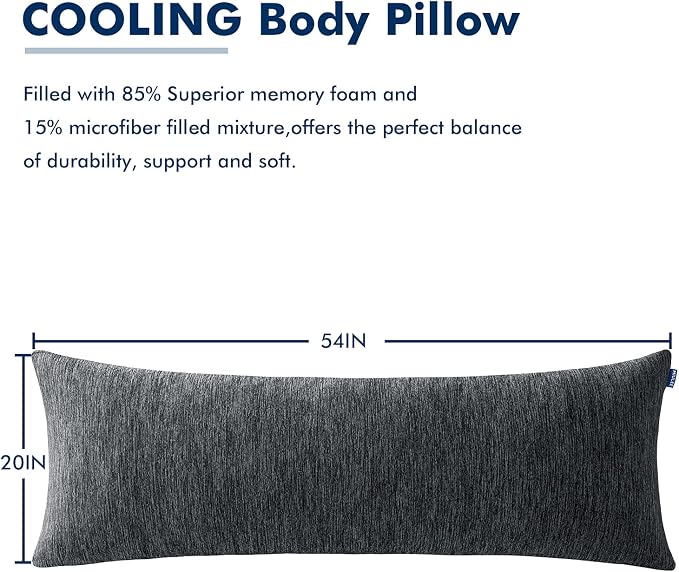 MIULEE Body Pillow for Adults Long Body Pillow for Side Sleeper Memory Foam - Image 8