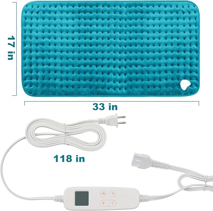 Electric Heating Pad for Back: VAAGHANM 33" x 17" Extra Large Heat Pad for - Image 6