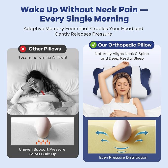 Cervical Neck Pillow for Pain Relief, Cervical Pillow - Image 2