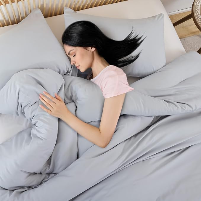 ROSGONIA Oversized King Comforter Light Gray, Soft Lightweight Oversized King - Image 2