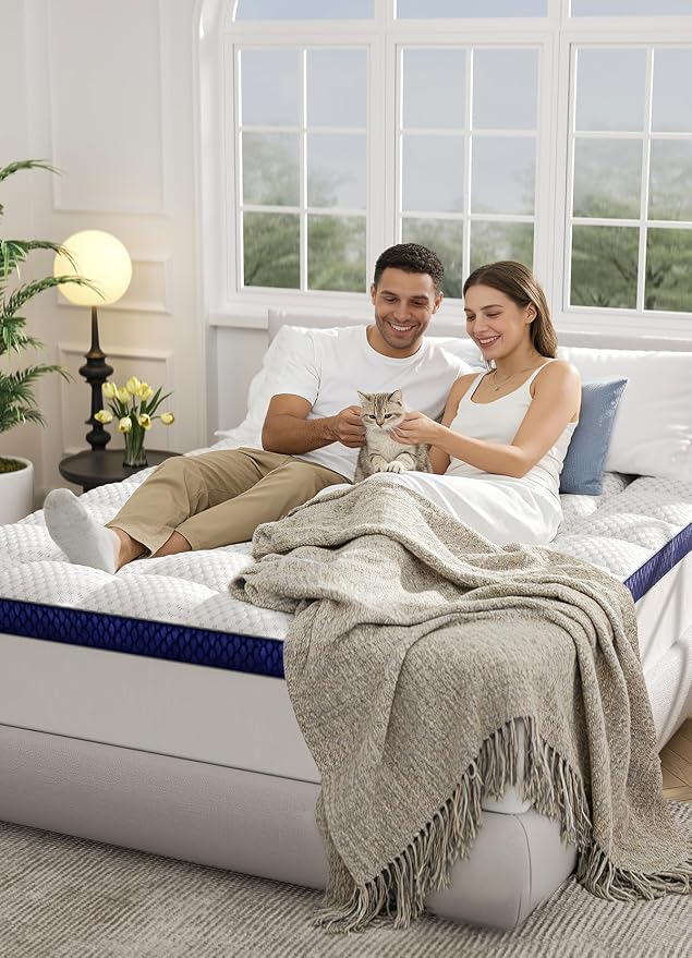 BEDELITE Full Mattress Topper 3 Inch Thick Mattress Pad, Plush Pillow Top Bed - Image 9