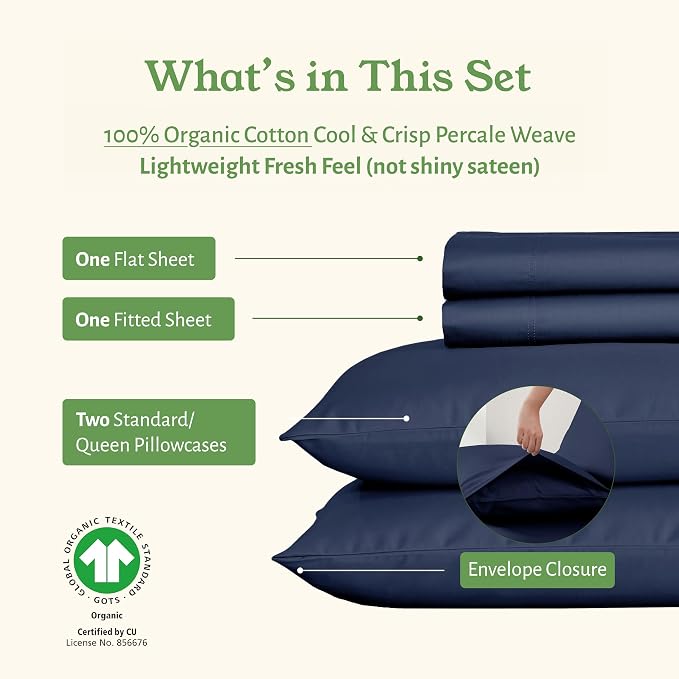 California Design Den Soft 100% Organic Cotton Sheets Full Size Set - Image 4