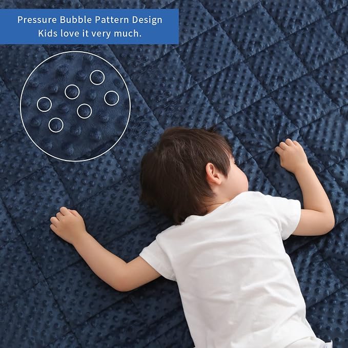 Huloo Sleep Kids Weighted Blanket Twin 5lbs Breathable Soft Minky Weighted - Image 3