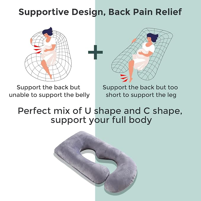 Momcozy Pregnancy Pillows for Sleeping, U Shaped Full Body Maternity Pillow - Image 8
