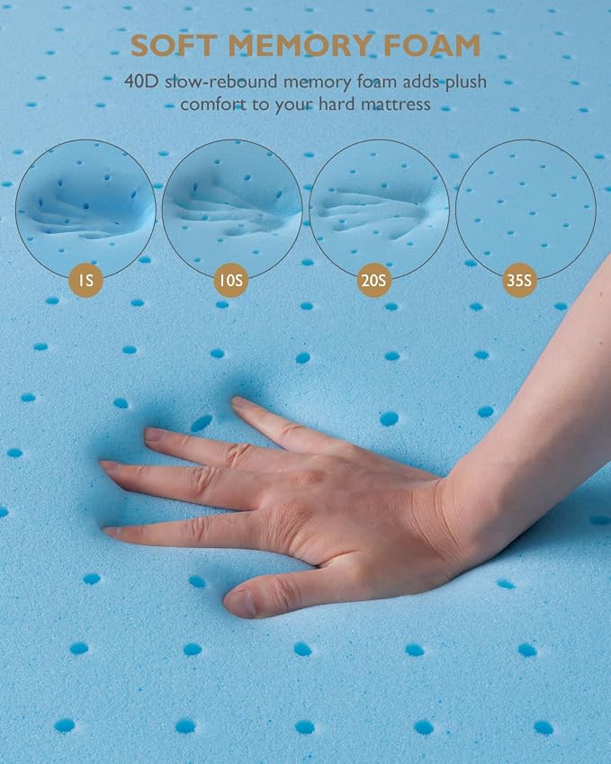BedStory 4 Inch Memory Foam Mattress Topper Twin Size - Image 3