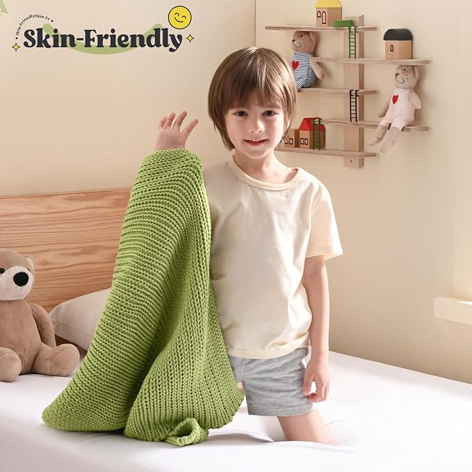 Guohaoi Knitted Weighted Lap Pad No Beads Cooling Weighted Blanket Kids - Image 2