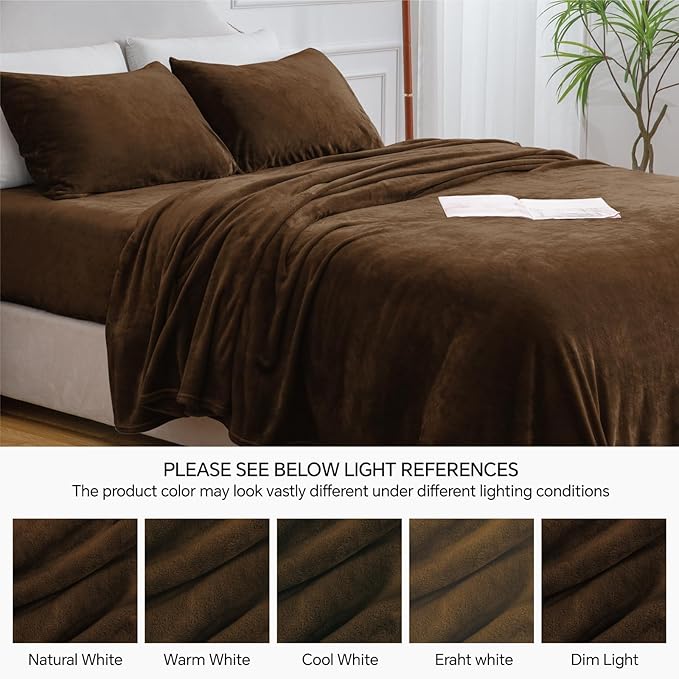 BEDELITE Flannel Sheets King Size Brown - Image 9