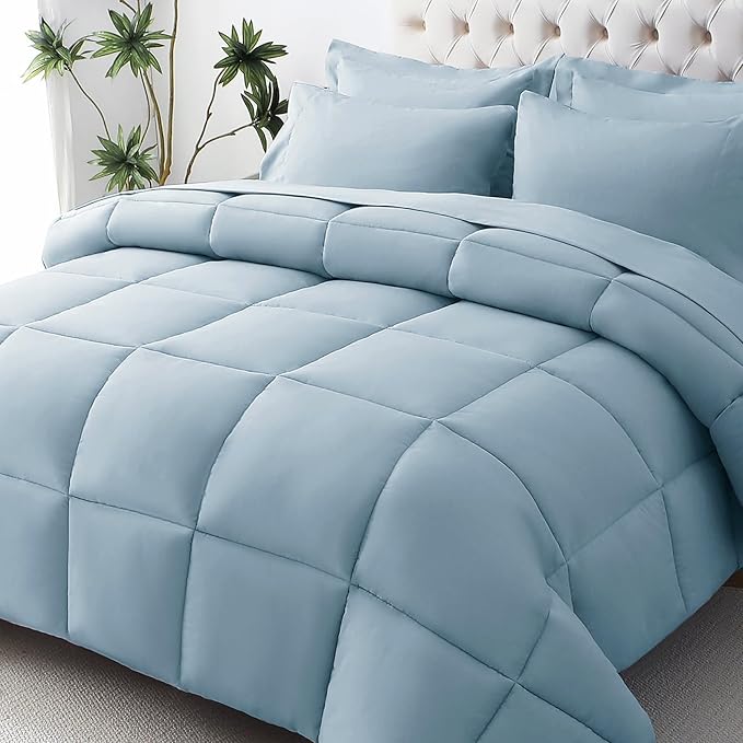 JOLLYVOGUE King Comforter Set, Ultra-Soft Bed in a Bag King Size 7 Pieces by JOLLYVOGUE