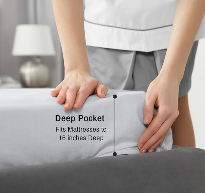 RUVANTI 100% Cotton Sheets – Twin Size Percale Bedding, Cooling & Breathable - Image 6
