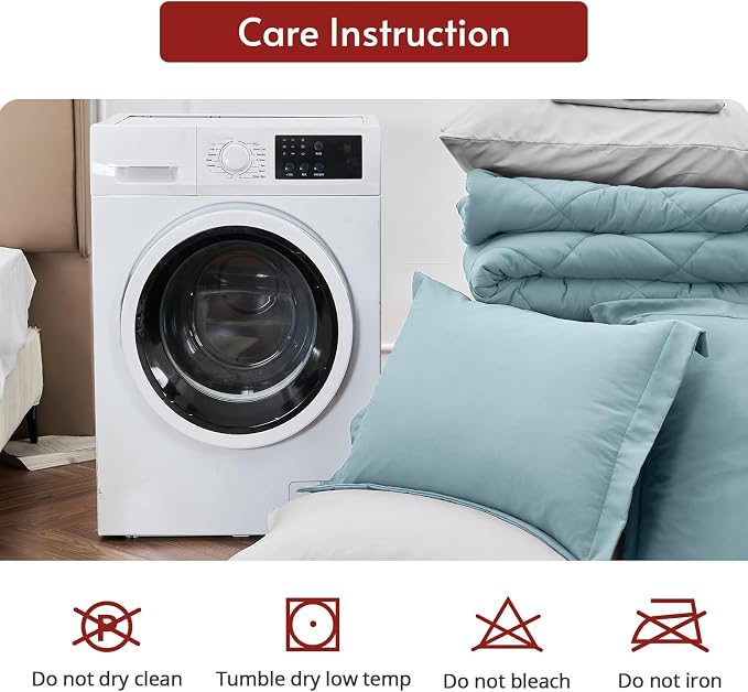 MUXHOMO 7 Pieces Full Comforter Set, Reversible Bed in a Bag Full Size - Image 9