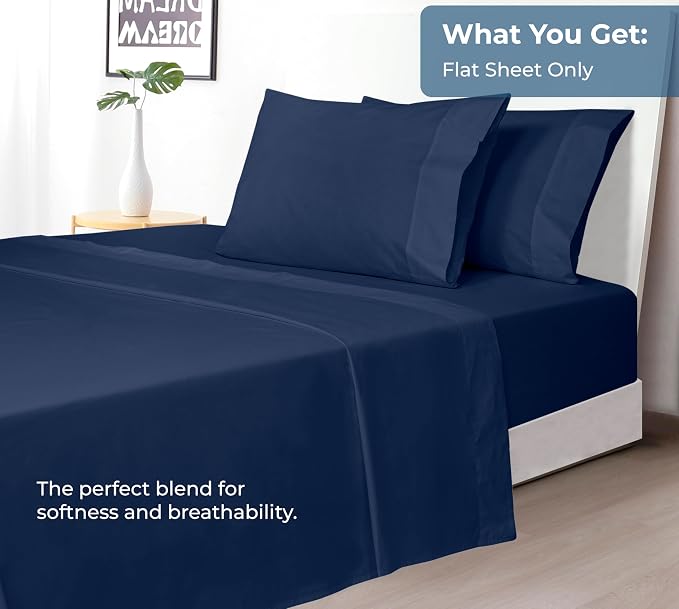 Royale Linens 100% Organic Cotton Twin Flat Sheet Only - Image 5