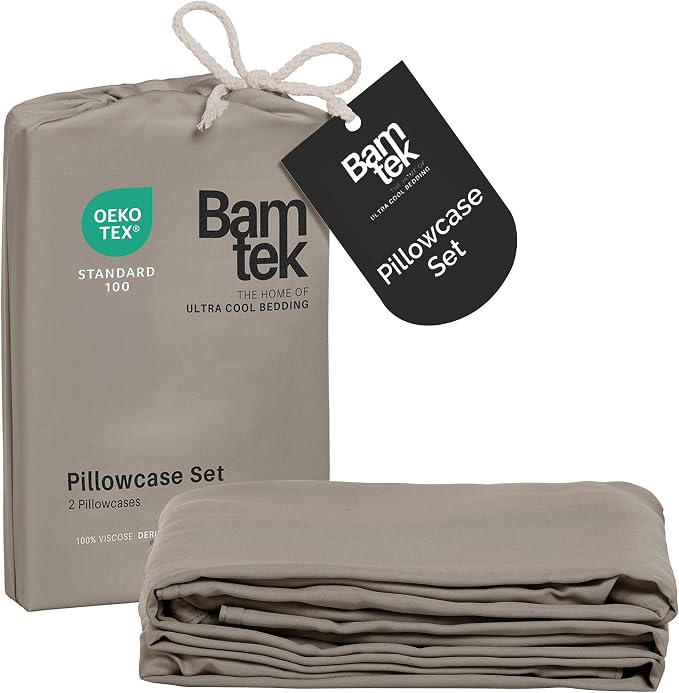 Pillow Cases Queen Size Set of 2 Pillowcases 100% Viscose from Bamboo Cooling by BamtekbyOliveCrate